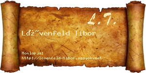 Lövenfeld Tibor névjegykártya